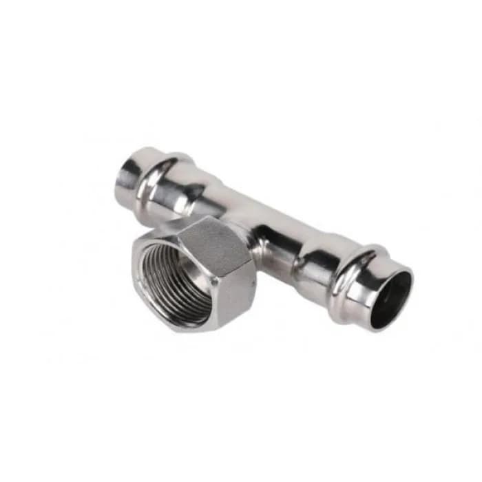 Пресс-тройник из нержавеющей стали с внутренней резьбой 28mm*1/2