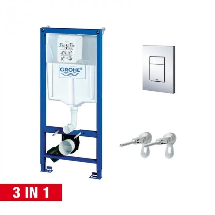 Система инсталляции для унитазов Grohe Rapid SL 38772001 3 в 1 с кнопкой смыва