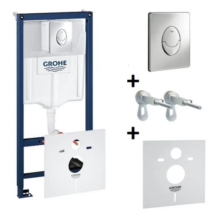 Система инсталляции для унитазов Grohe Rapid SL 38750001 4 в 1 с кнопкой смыва