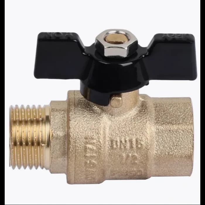 Кран шаровый латунный TIM "STRONG" 1/2 г/ш бабочка DE1215