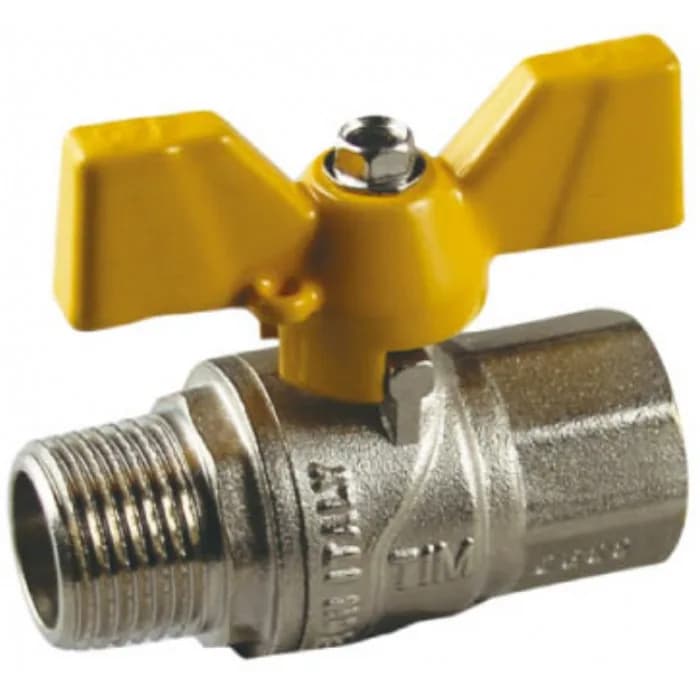 Кран для газа г-ш бабочка 3/4" В - Н DE123H