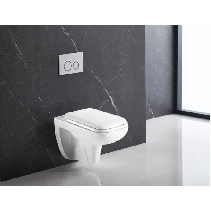 Унитаз подвесной Azario Pavia 550х350х375 безободковый с сидением микролифт, фото 1