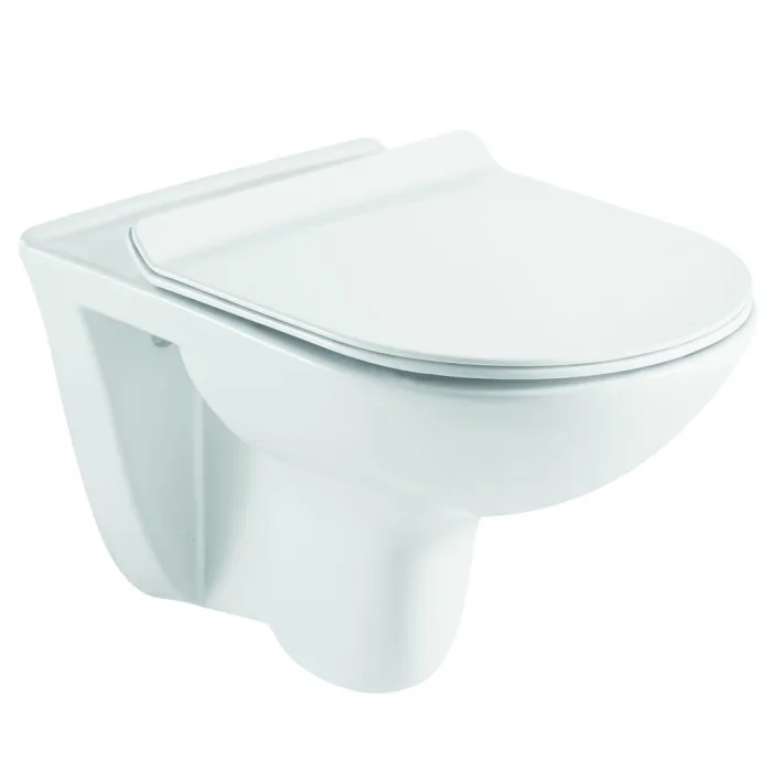 Унитаз подвесной Azario Pavia 530x355x360 безободковый с ультратонким сидением микролифт, фото 2