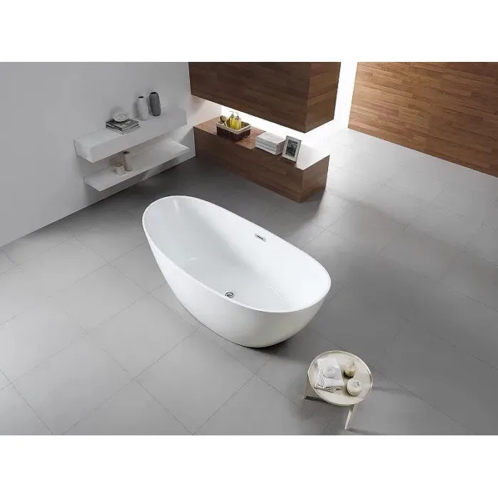 Ванна акриловая Azario GLASGOW 1800х800х665, свободностоящая, в комплекте с сифоном и металлической рамой, цвет белый, фото 3