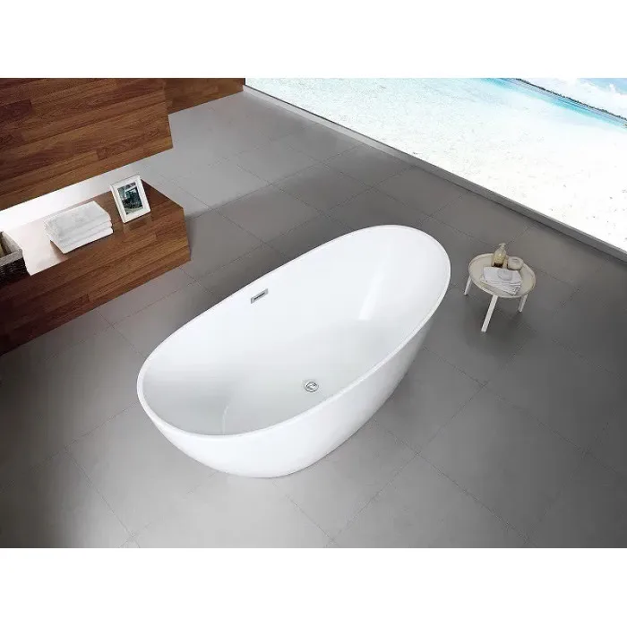 Ванна акриловая Azario GLASGOW 1800х800х665, свободностоящая, в комплекте с сифоном и металлической рамой, цвет белый, фото 5