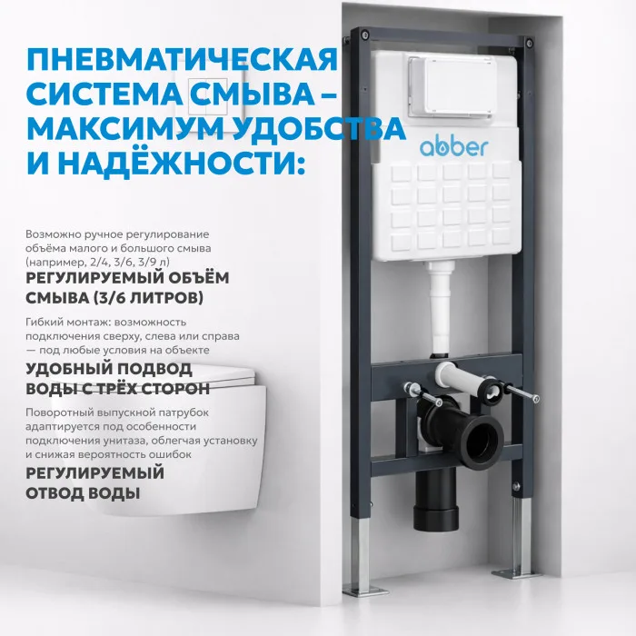 Инсталляция для подвесного унитаза ABBER AC0105, фото 4