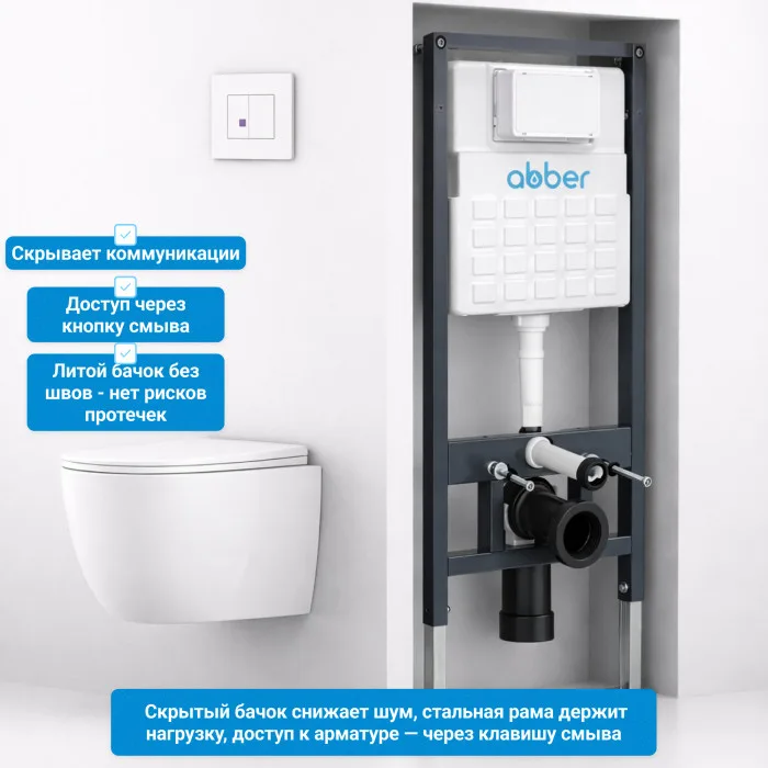 Инсталляция для подвесного унитаза ABBER AC0105, фото 5