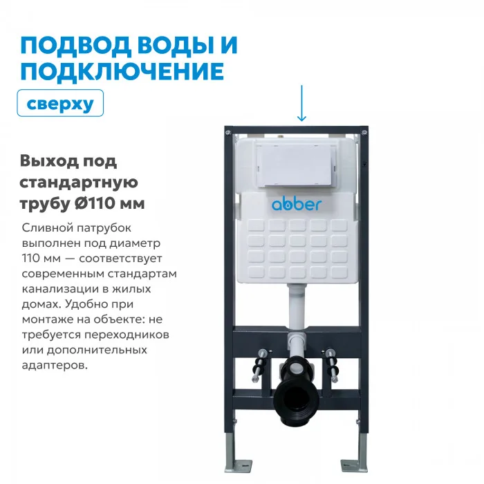 Инсталляция для подвесного унитаза ABBER AC0105, фото 7
