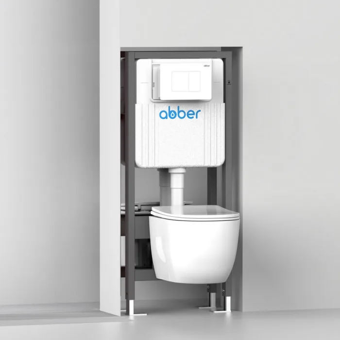 Инсталляция двойная самонесущая для двух подвесных унитазов ABBER AC0106, фото 2